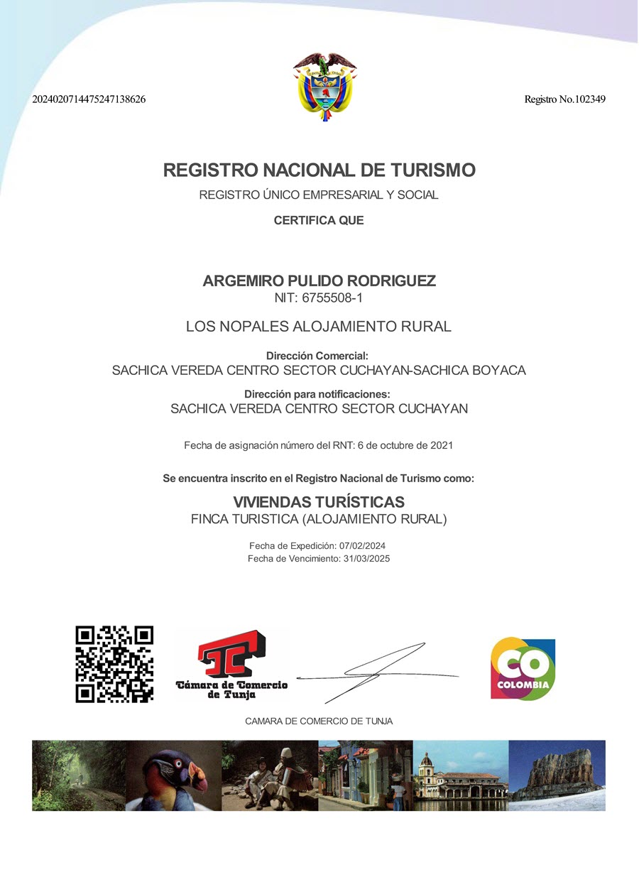 Registro Nacional de Turismo: 102349